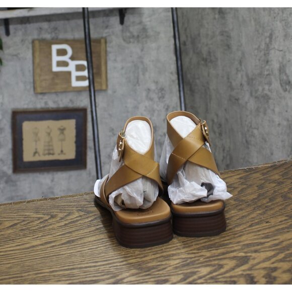 NWT Naturalizer Womens Birch Strappy Flat Sandals Saddle Tan Brown Leather 9M - Picture 11 of 14